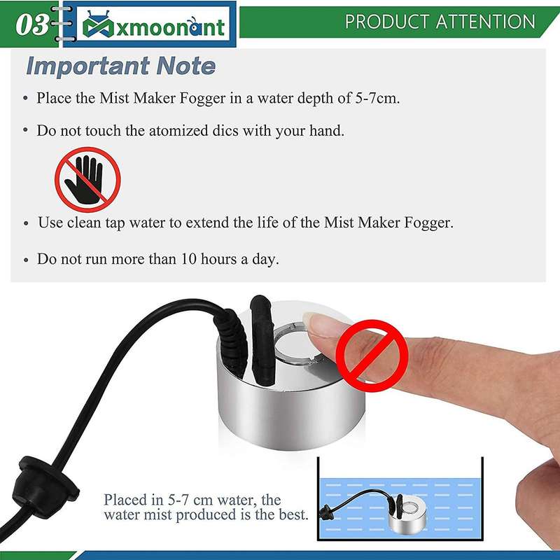 Ultrasonic Mist Maker Fogger with Guard for Water Fountain Eu Plug