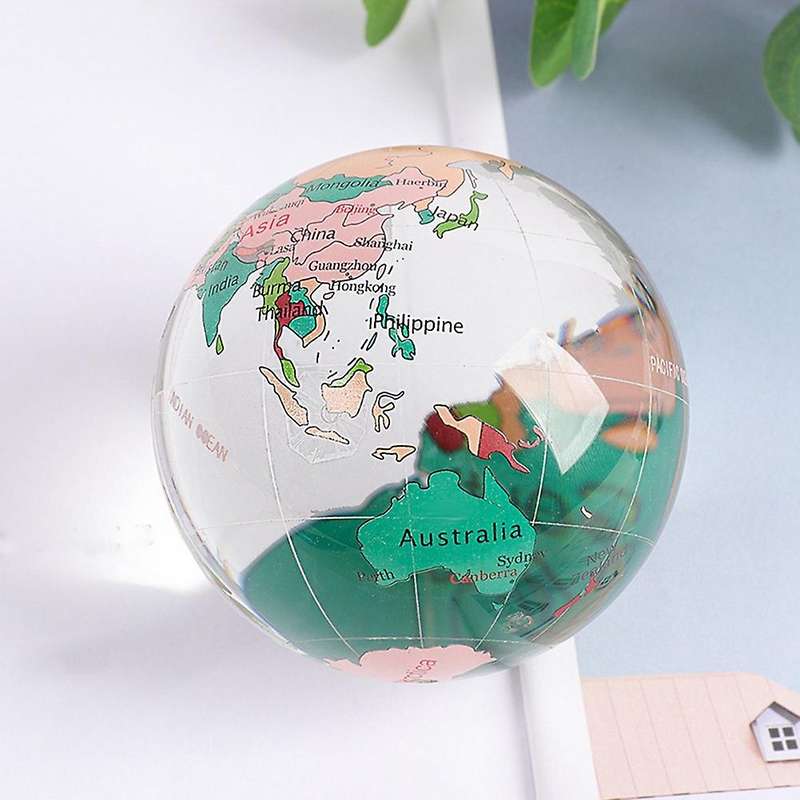 Light Luxury Crystal Globe Decoration Metal Craft Decoration, S