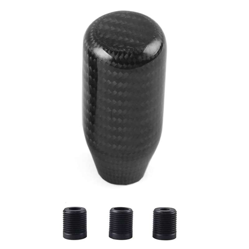 Real Carbon Fiber Black Universal Car Gear Shift Knob Head Shifter