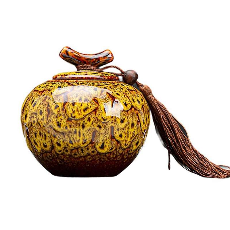 Ceramic Tea Pot, Tea Jar Ceramic Tea Barrel Black Tea Sealed Tank -b