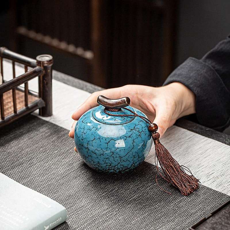 Ceramic Tea Pot, Tea Jar Ceramic Tea Barrel Black Tea Sealed Tank -b