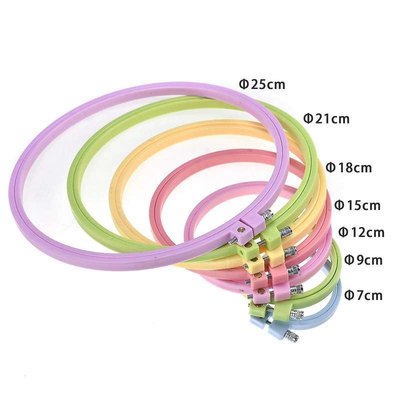 7pcs Embroidery Hoops Embroidered Stretch Tool Hand Sewing