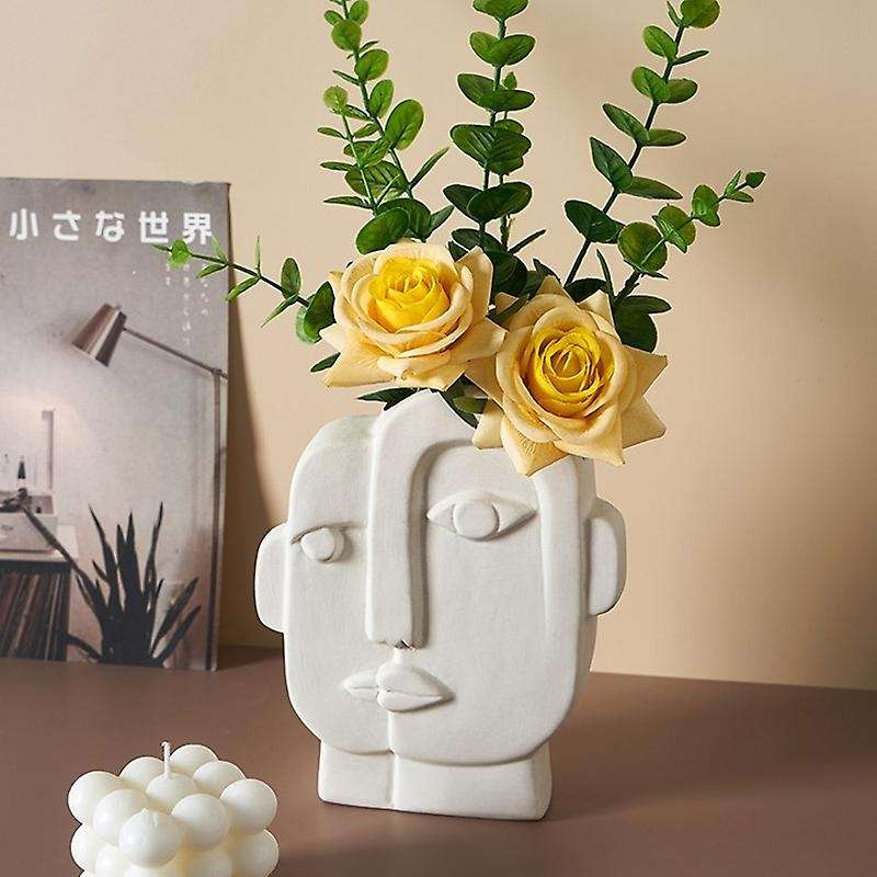 Acial Art Vase Creative Ceramic Vase Simple Modern Face Living Room