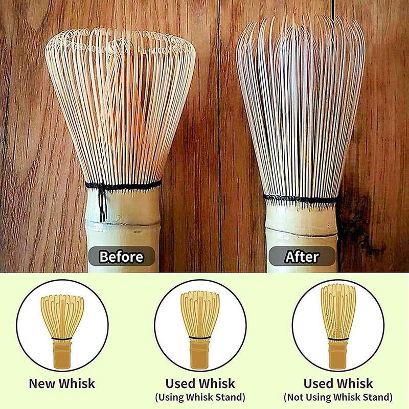 Traditional Matcha Tool Set Whisk + Whisk Stand + Tea Spoon White