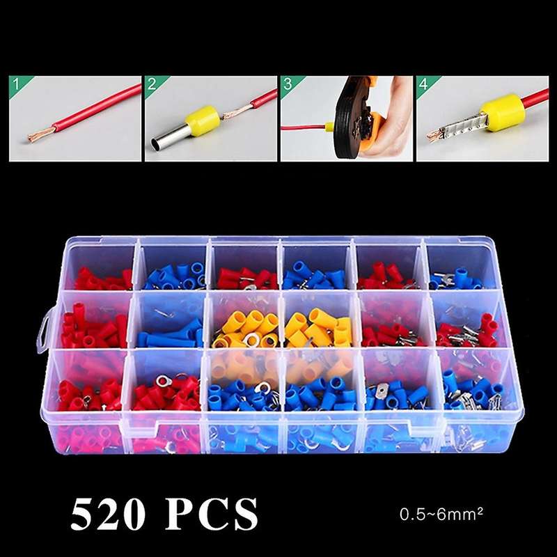 Electric Connector, 520pcs Insulated Terminal Connection Hybrid Ring