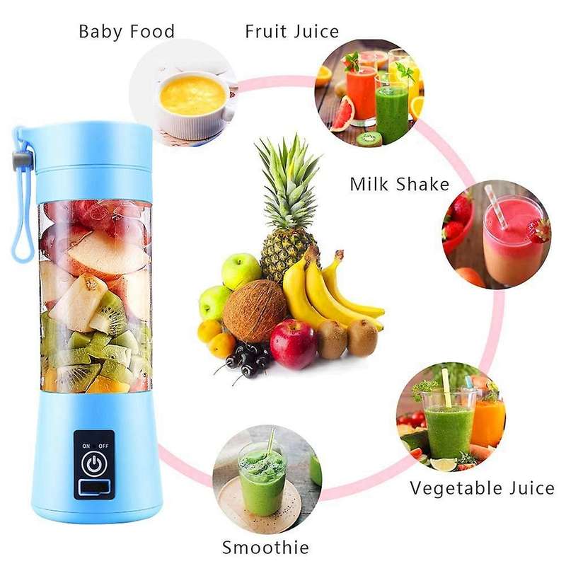 Portable Blender Usb Mixer Electric Juicer Machine Smoothie Pink