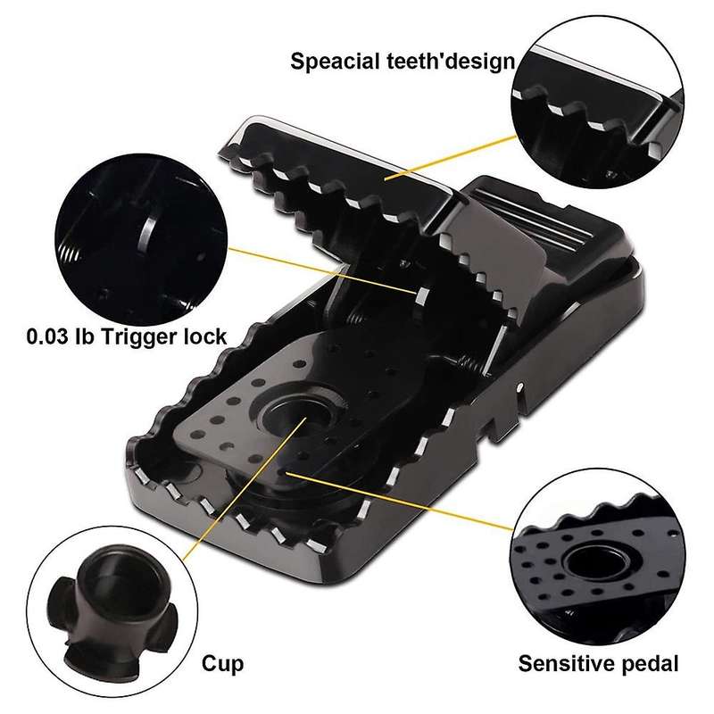 Set Of 8 Mouse Impact Traps, Can Be Reused In The Kitchen and Garden