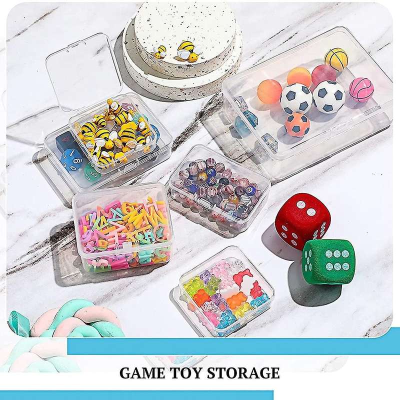 16pcs Mixed Sizes Storage Clear Beads Box with Lids for Jewelry