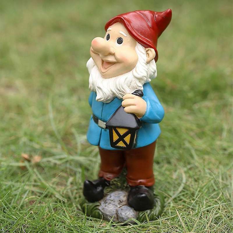 Funny Resin Garden Lantern Gnome Statue Cartoon Naughty Dwarf Doll