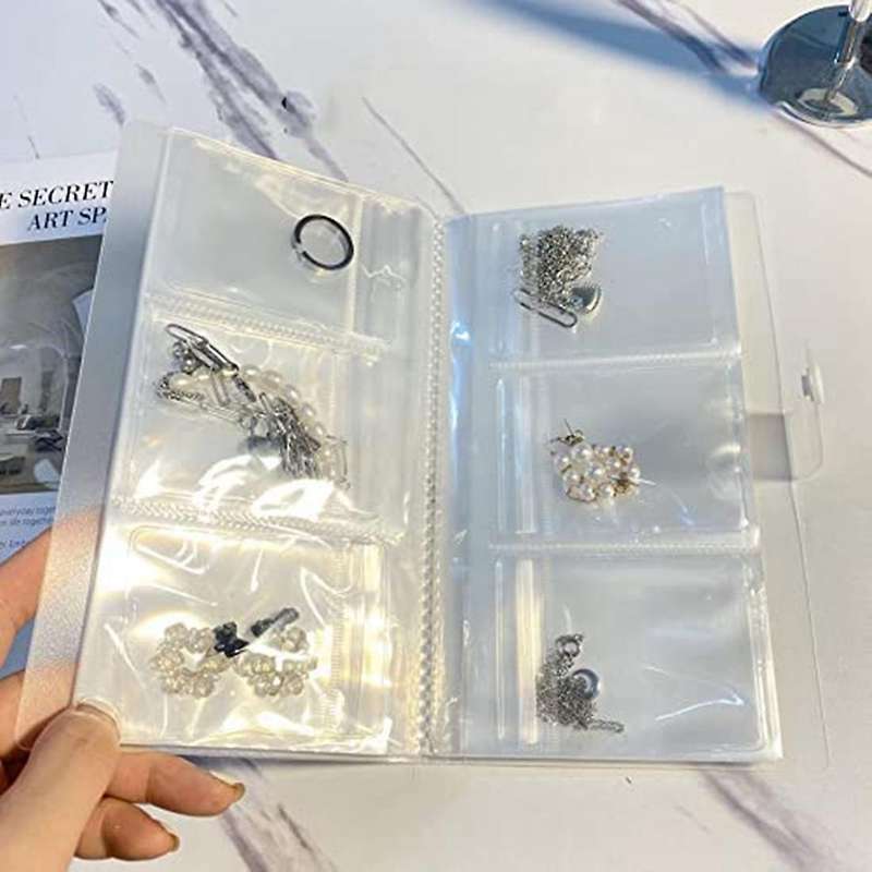 Jewelry Storage Book, Clear Portable Travel Jewelry Earring Organizer