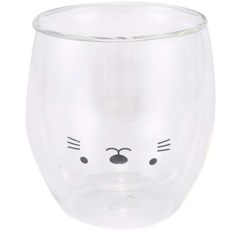 Double-layer Coffee Cup Glass Child Girl Cat