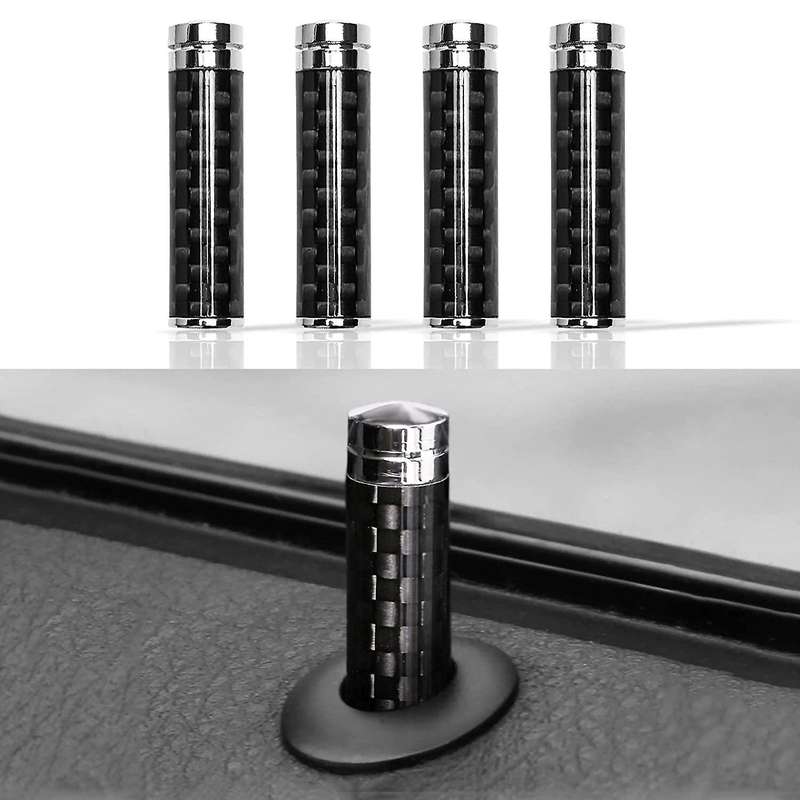 8pcs Universal Car Door Lock Knob Carbon Fiber Lock Knob Door Latch
