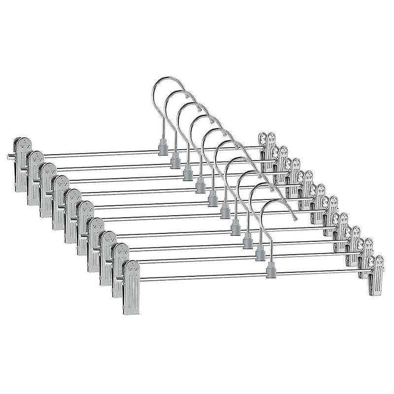 Pant Hangers,skirt Hangers with Clips Space Saving, for Pants 10 Pack