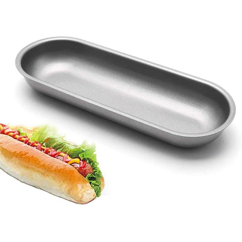 Hot Dog Mold Carbon Steel Sausage Molds Non Stick Bakeware Oval 3pcs