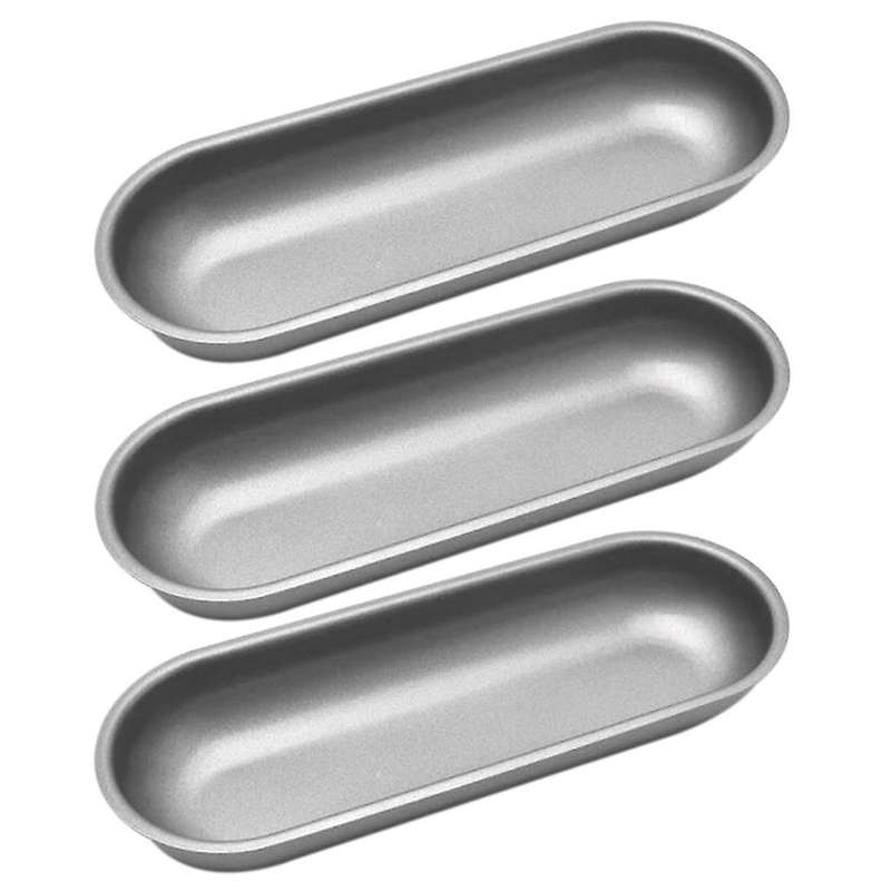 Hot Dog Mold Carbon Steel Sausage Molds Non Stick Bakeware Oval 3pcs