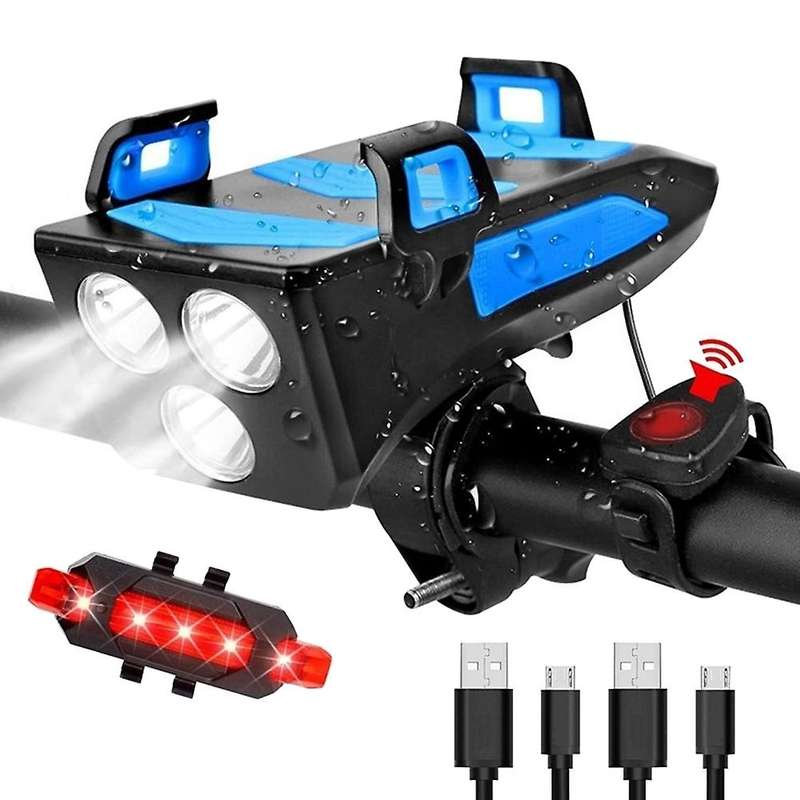Usb 4000mah Headlight,front Light and Speaker with Mobile Power Blue