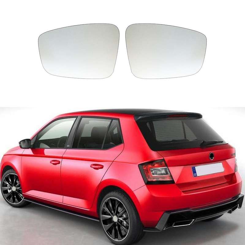 Heated Wing Rear Mirror Glass for Skoda Fabia 2015-2017
