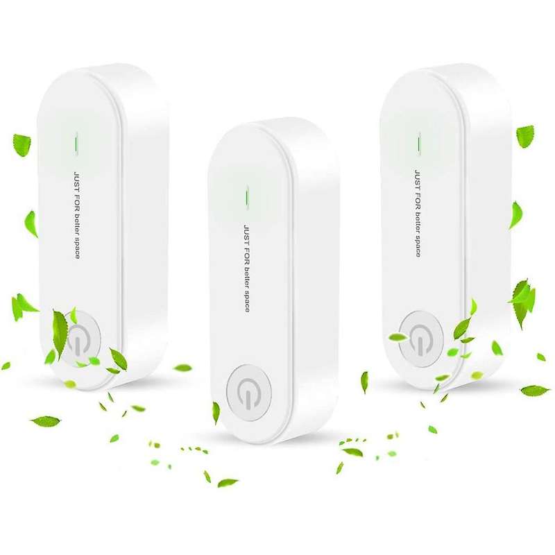 3pcs Plug-in Mini Portable Air Purifier,for Pet Bedroom White Us Plug