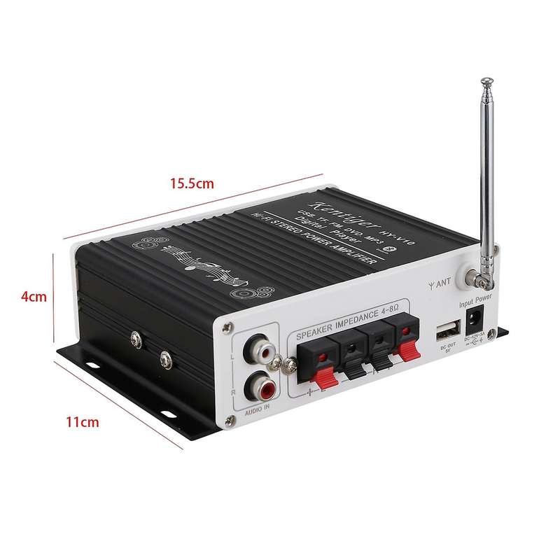Kentiger V10 Amplifier Bluetooth Hi-fi Bass Audio Power Amplifiers
