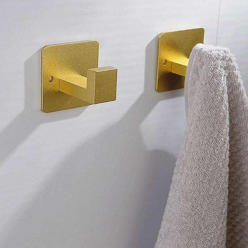 4pcs Towel Hooks,coat Hook,bath Coat Robe Clothes Square Hook(gold)