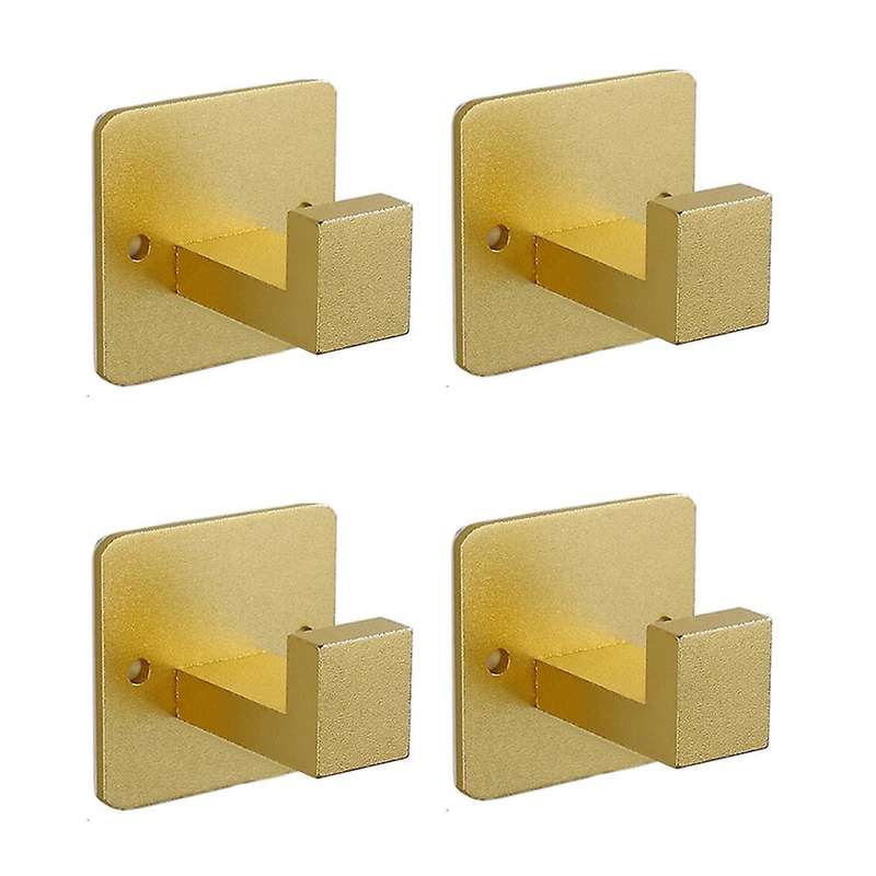 4pcs Towel Hooks,coat Hook,bath Coat Robe Clothes Square Hook(gold)