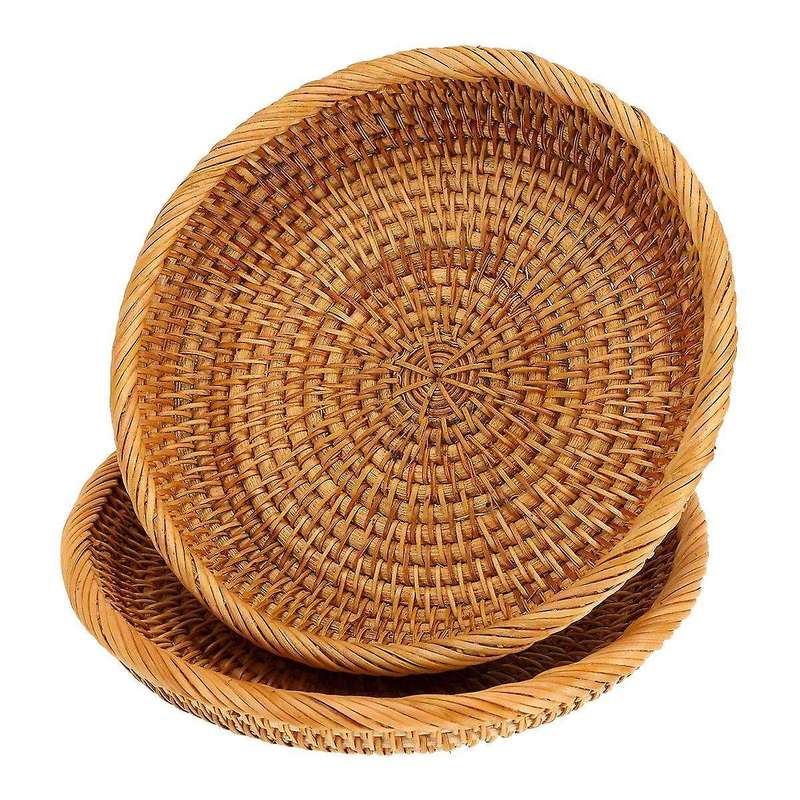 2 Pack Rattan Woven Storage Basket,bread Basket (7.5inch)