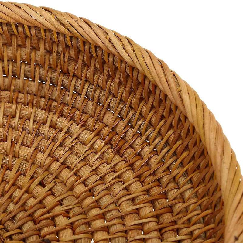 2 Pack Rattan Woven Storage Basket,bread Basket (7.5inch)