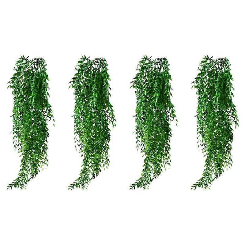 4pcs Artificial Hanging Plants for Wall Garden Wedding Basket Decor