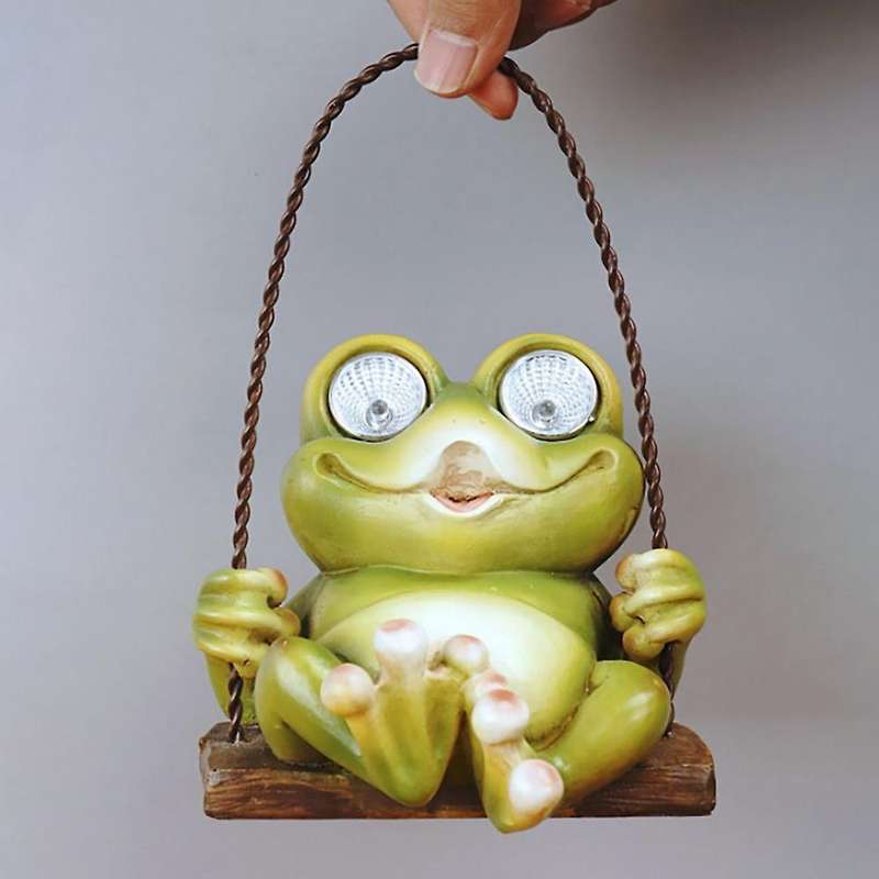 Garden Swing Hanging Frog Tree Rope Hanging Crafts Animal Sculptures