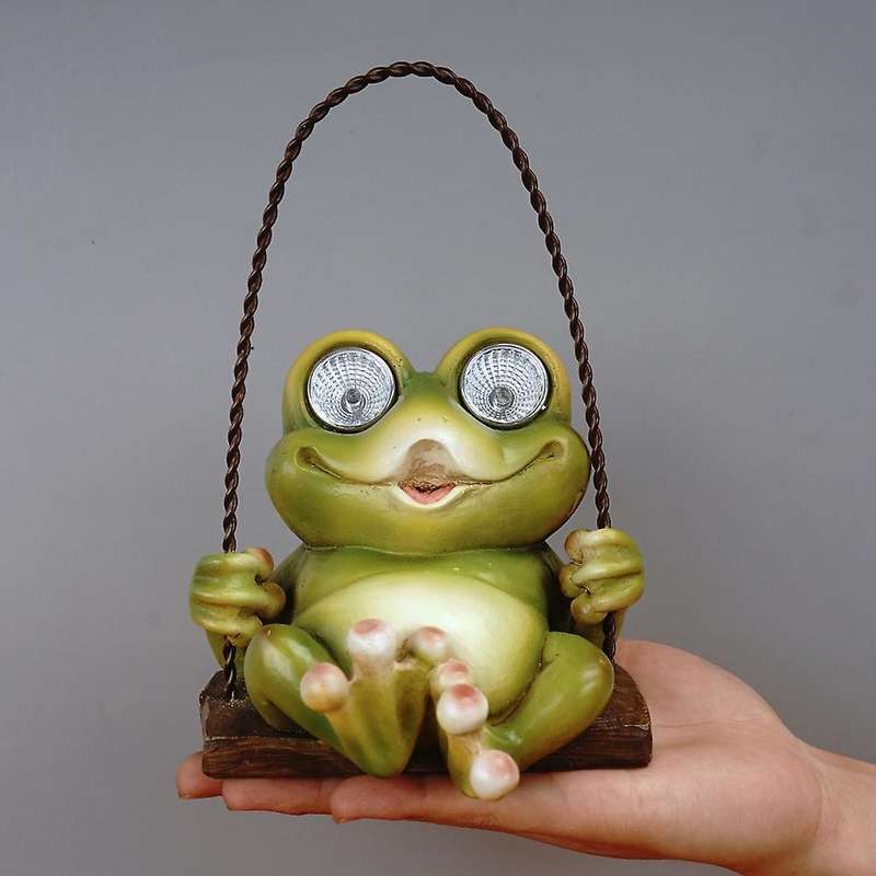 Garden Swing Hanging Frog Tree Rope Hanging Crafts Animal Sculptures