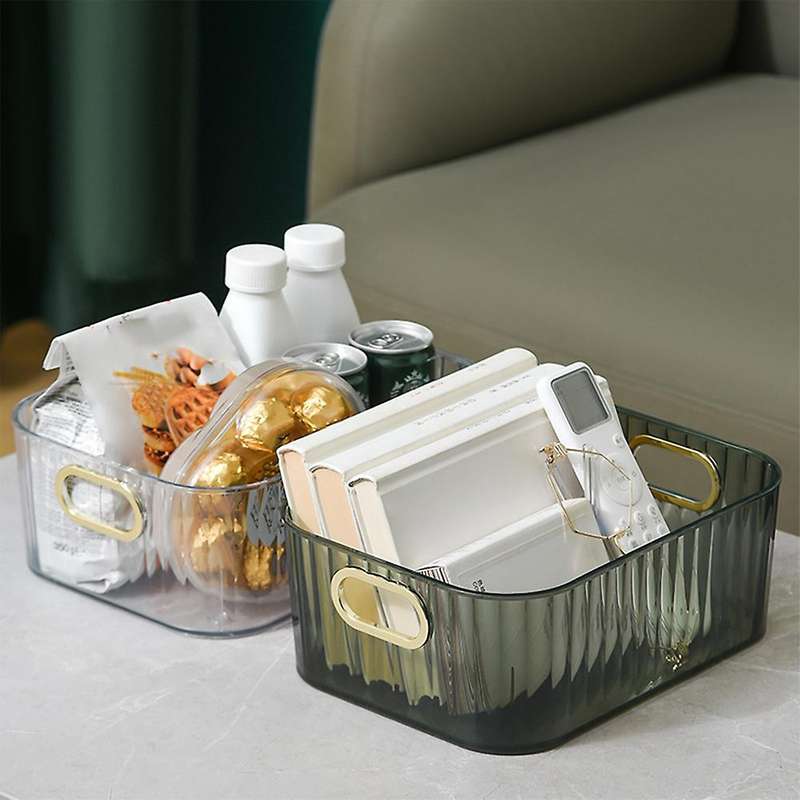 Desktop Storage Box Snack Storage Basket(transparent Green)