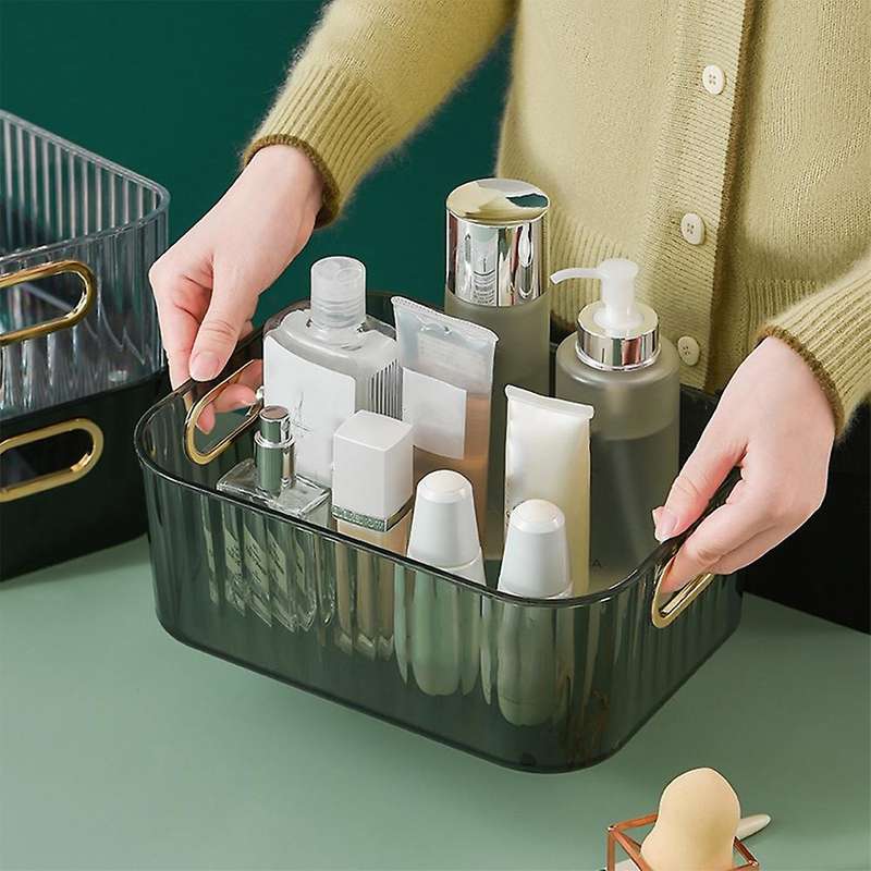 Desktop Storage Box Snack Storage Basket(transparent Green)