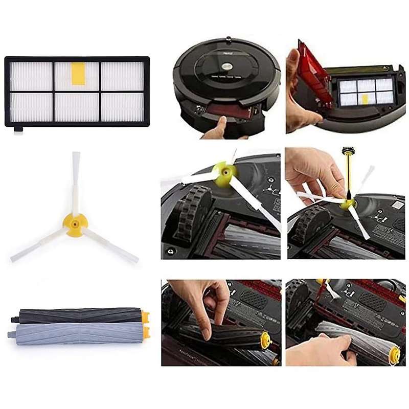 Replacement Roller Brush Side Brush Hepa Filters for Irobot Roomba
