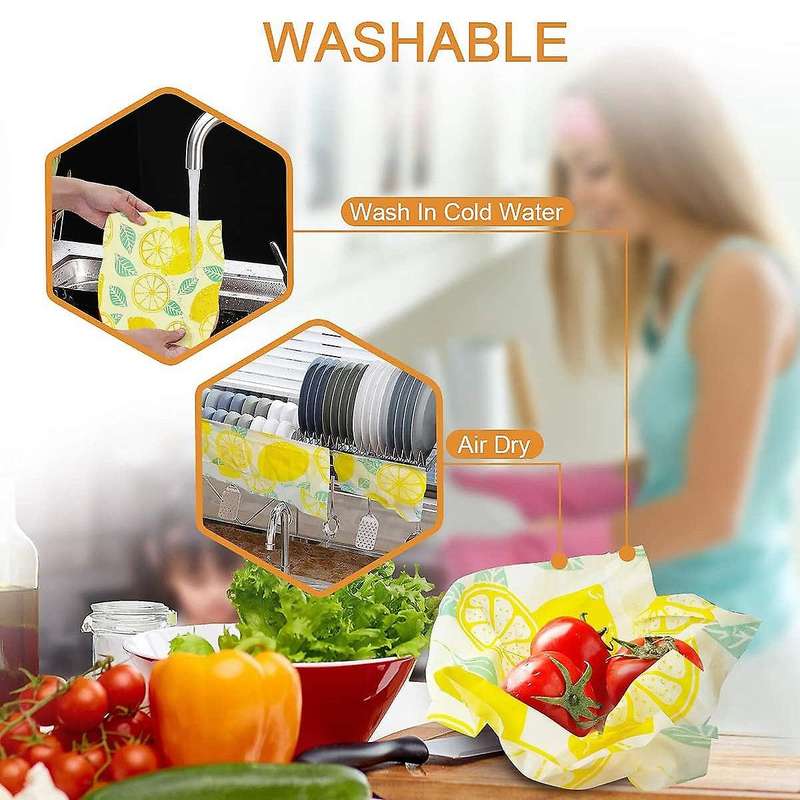 Set Of 6 Pack, Eco Friendly Reusable Food Wraps