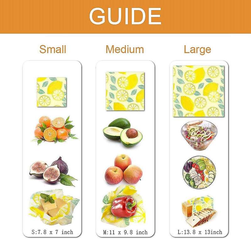 Set Of 6 Pack, Eco Friendly Reusable Food Wraps