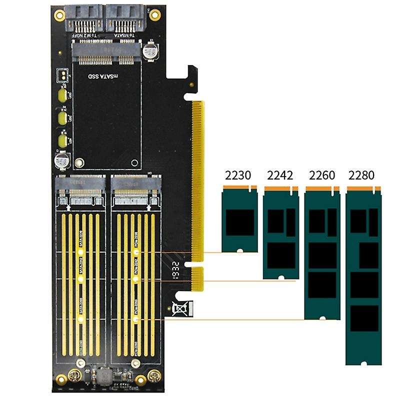 M2 Nvme Ssd Ngff to Pcie 3.0 X16 Adapter M Key B Key Msata Pci