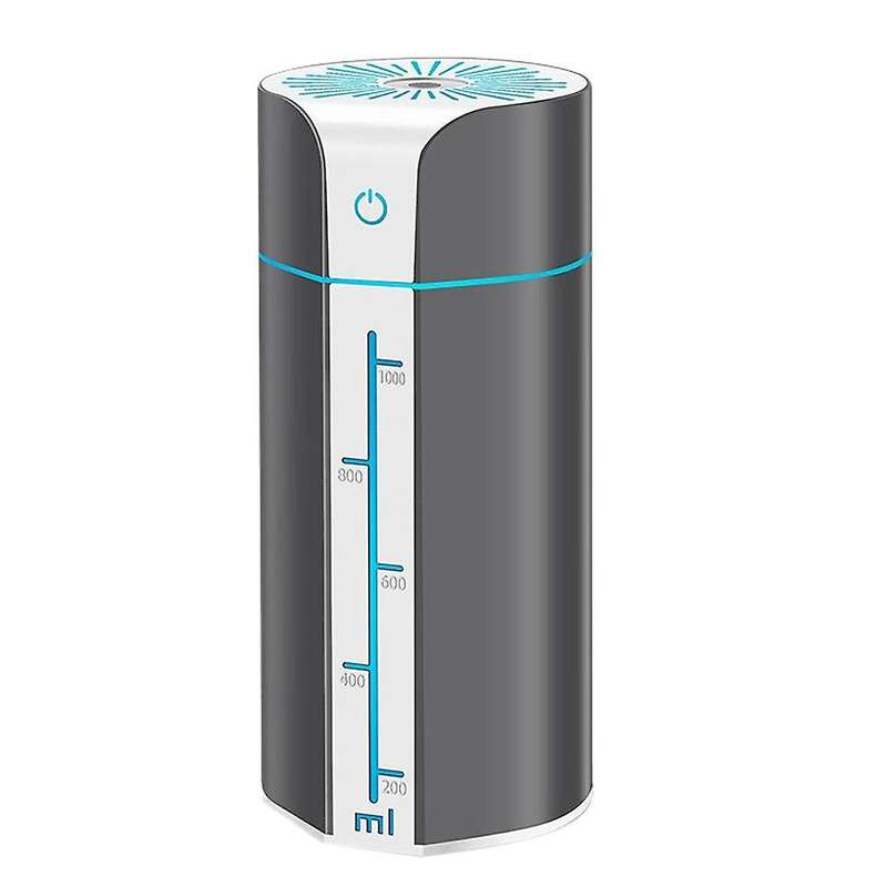 1000ml Air Humidifier Usb Portable Aroma Diffuser with Led Light Grey