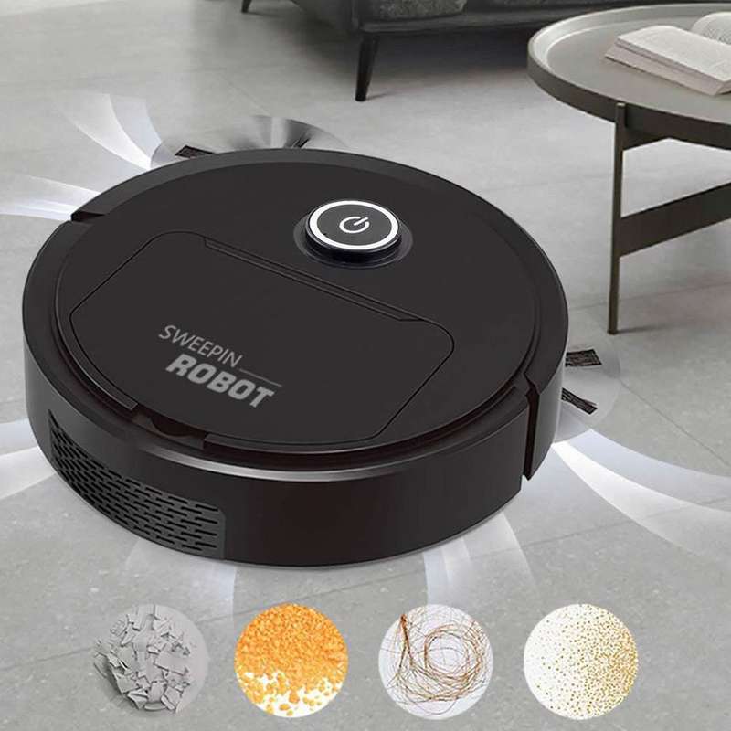 3 In 1 Smart Robot Vacuum Cleaner for Home Cleaning Appliances Black