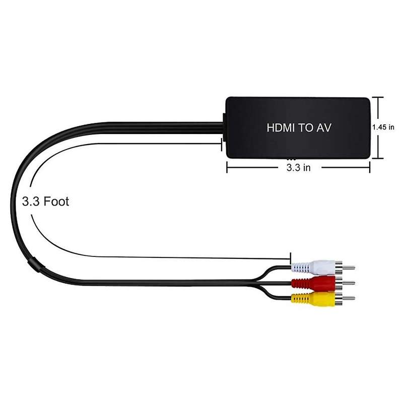 Hdmi-compatible to Av Converter for Apple Tv, Dvd, Blu-ray Player