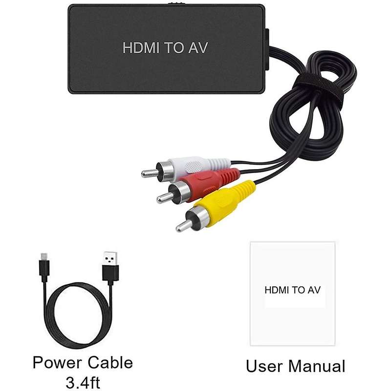 Hdmi-compatible to Av Converter for Apple Tv, Dvd, Blu-ray Player
