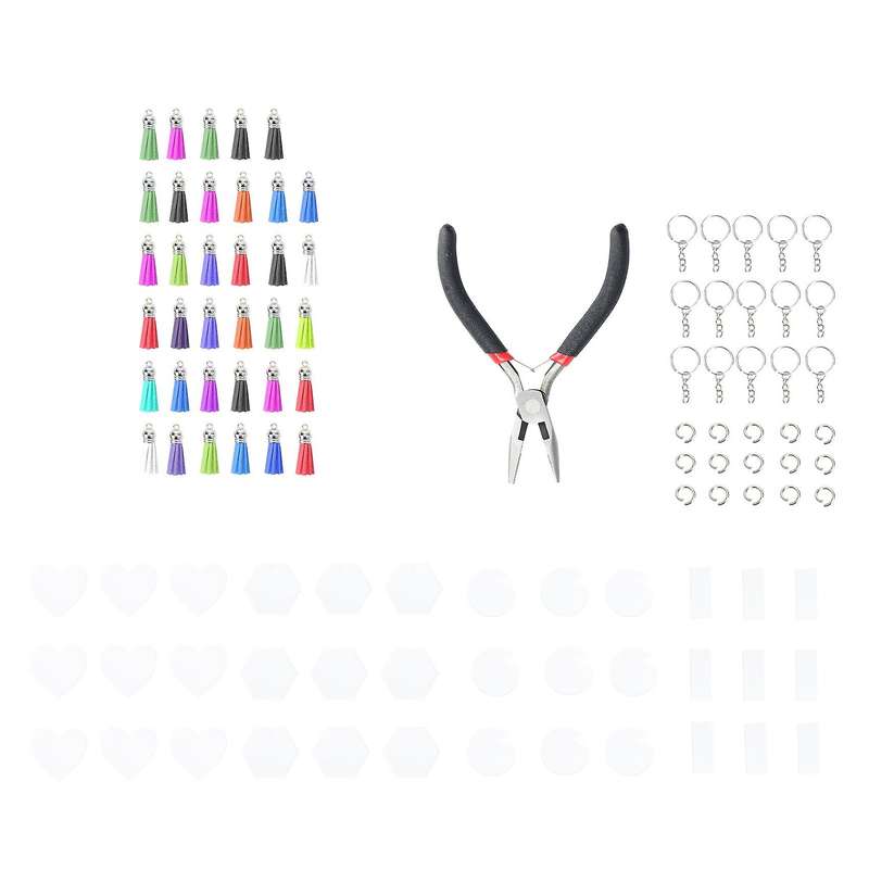 Acrylic Keychain Blanks, 144 Pcs Clear Keychains Blanks for Vinyl