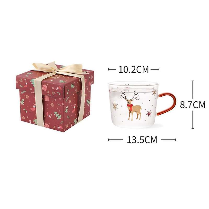 Nordic Rum Round Christmas Water Cup with Gift Box Xmas Tree B