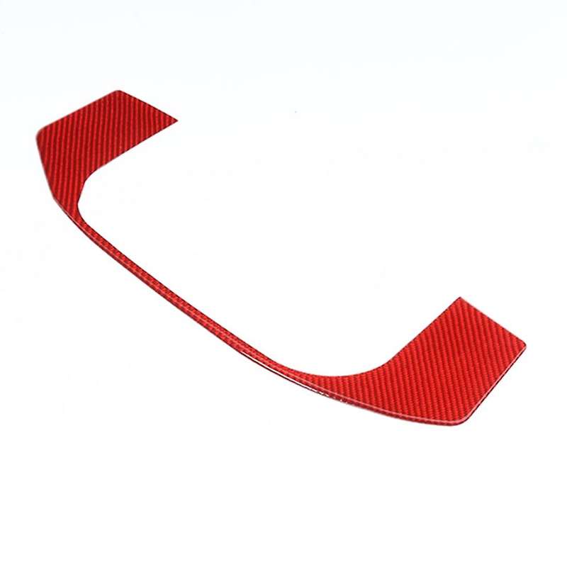 Car Center Console Storage Box Panel Decoration, Red Carbon Fiber