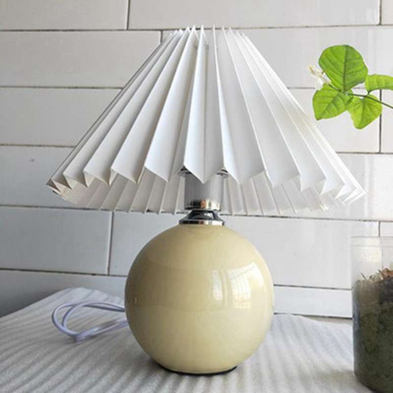 Pleats Lampshade for Table Lamp Standing Lamps Japanese Style -beige
