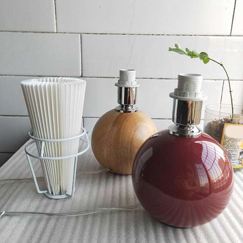 Pleats Lampshade for Table Lamp Standing Lamps Japanese Style -beige