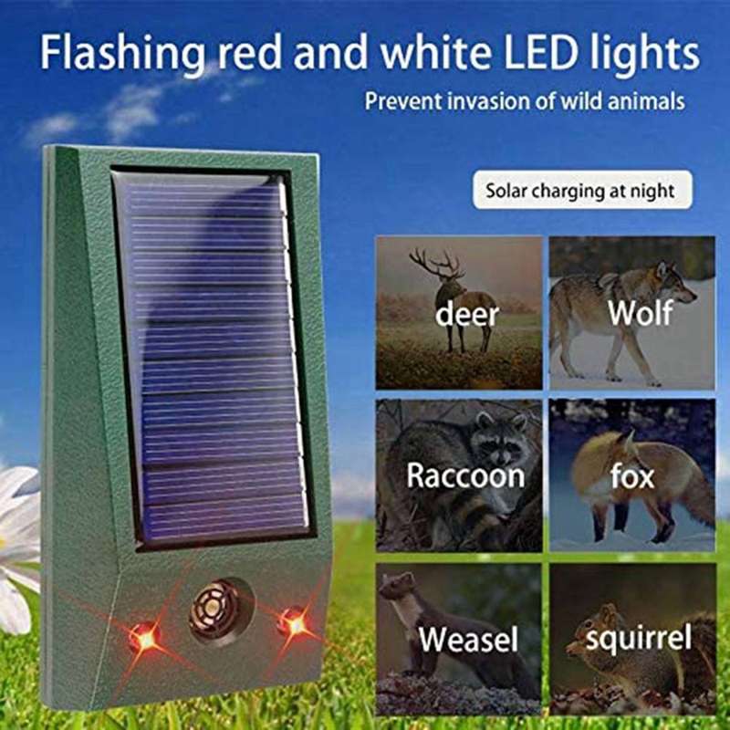 Ultrasonic Animal Outdoor Pest Dog Mouse Bird Insect Solar Repellent