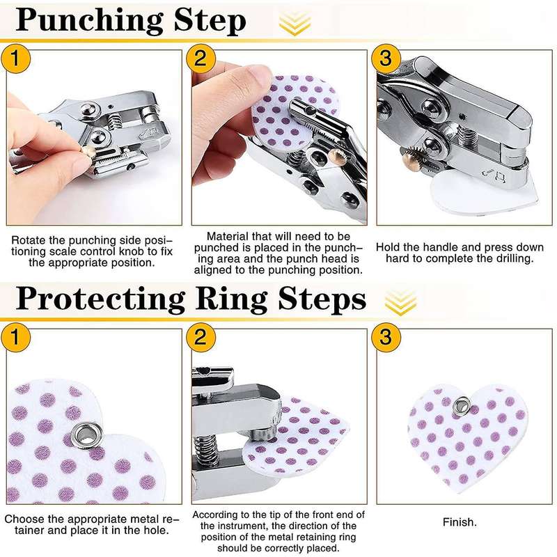 3/16 Inch Eyelet Hole Punch Plier with 200 Pieces Of Grommets Eyelets