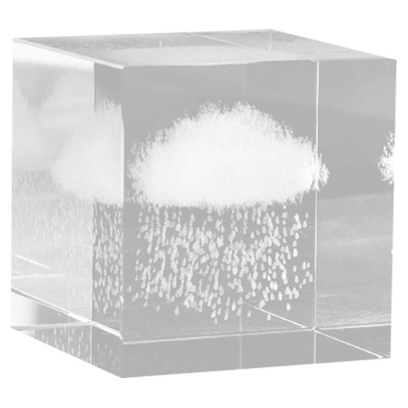 Creative Rain Cloud Transparent Square Crystal Square Crafts , L