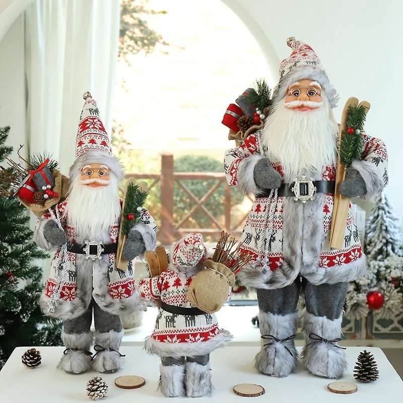 Santa Claus Christmas Dolls Standing Christmas Figurine Toys 30 Cm