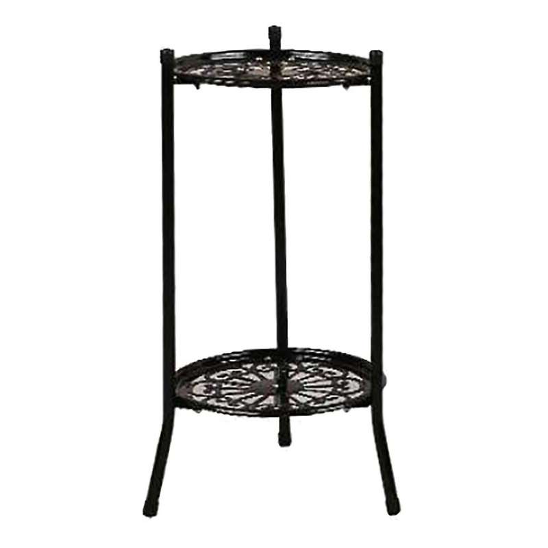 Two-layer Metal Plant Stand Plant Holder for Indoor Outdoor Decor B